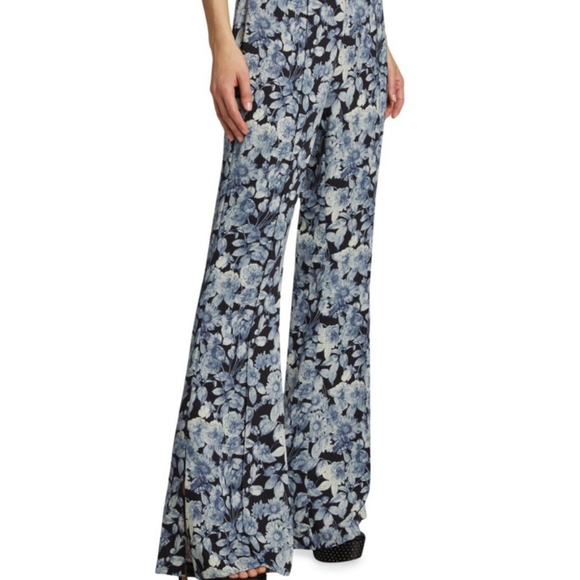Cinq à Sept Claire Floral Wide Leg Pants, Slate Multi - Picture 3 of 13